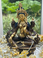Green Tara gold plate statue (1449744544)