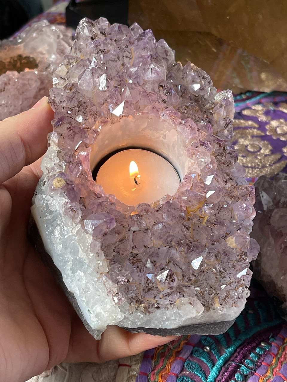 Amethyst candle holder (7356) - AristiA