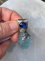 Blue Apatite and Kyanite silver pendant (1455630101)