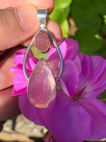 Rose quartz and pink Tourmaline pendant (112315)