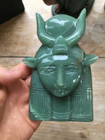 Green Adventurine Hathor carving (114146)