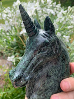 African Turquoise Unicorn carving (114195)