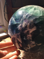 Green Purple Blue Fluorite sphere (115034)