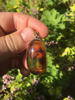 Amber set in silver (115300)