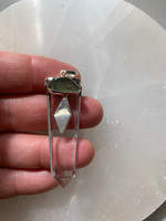 Moldavite with Quartz pendant (117853)
