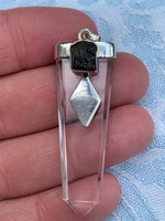 Moldavite with Quartz pendant (117901)