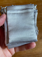 Silver satin pouch (118186)