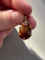 Fire Agate set in gold plated silver (118255)