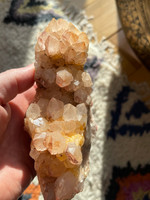 Clear quartz cluster with Hematite inclusions (118486)