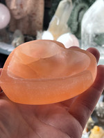 Selenite heart bowl Peach (118590)