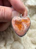 Fire Opal Heart set in silver (118956)