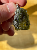 Moldavite set in silver (119328)