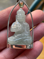 Green Adventurine Buddha set in silver (119418)