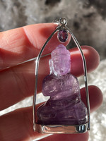 Amethyst Buddha set in silver (119439)