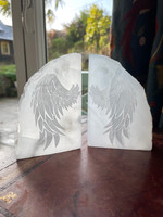 Selenite Angel Wing bookends (119513)