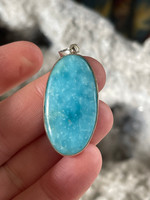 Hemimorphite set in silver (119538)