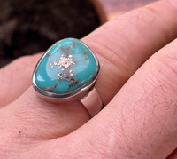 Turquoise silver ring (119605)