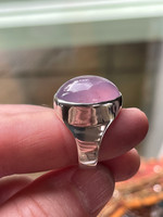 Lavender Rose quartz silver ring (119624)