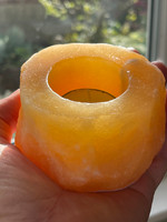 Orange calcite candle holder (112134)