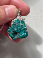 Dioptase set in silver (1112770)