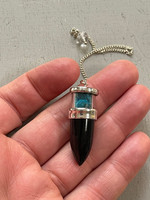 Black tourmaline with Cavansite pendulum (1113003)