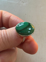 Malachite silver ring (1113029)