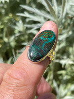 Chrysocolla silver ring (1114293)