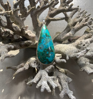 Chrysocolla set in silver (1114313)