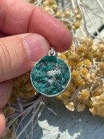 Dioptase set in silver (1114317)