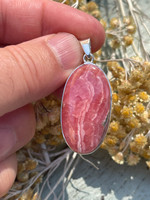 Rhodochrosite set in silver (1114318)