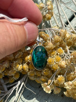 Dioptase set in silver (1114340)