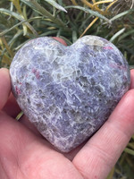 Lepidolite & Pink tourmaline heart (1114346)