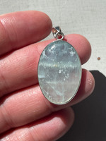 Aquatine Lemurian Calcite set in silver (1114425)
