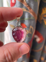 Pink Tourmaline & Aquamarine set in silver (1114533)