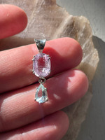Kunzite & Aquamarine set in silver (1114541)