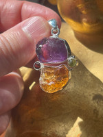 Amethyst & Citrine set in silver (1114572)