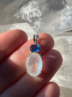 Moonstone & Kyanite set in silver (1114616)