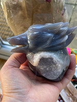 Druzy Amethyst Wolf carving (1114664)