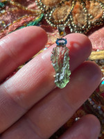 Starchild Moldavite with Blue Tourmaline set in 14ct Gold (1114672)
