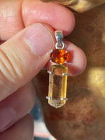 Citrine & Spessartite Garnet set in silver (1114701)