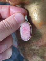 Rhodochrosite set in silver (1114714)