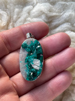 Dioptase set in silver (1114721)