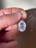 Pink Tourmaline with Rose Quartz set in silver (1114735)