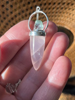 Rose Quartz and Apophyllite pendulum (1114752)