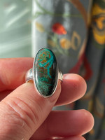Chrysocolla silver ring (1114799)