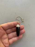 Black Tourmaline & Moonstone pendulum (1115101)