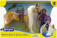 Breyer Charm Palomino Quarter Horse  & Western Rider Gabi 1:12 Classic Scale 61146