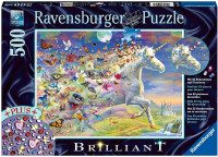 Ravensburger Unicorn and Butterflies - Brilliant - Gems Jigsaw Puzzle 500pc