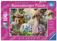 Ravensburger Princess with Unicorn Fantasy World - Glitter Jigsaw Puzzle XXL 100pc