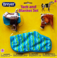 Breyer Horses Western Saddle Tack & Blanket Set, Blue Stripes  Classic 1:12 Scale W61131